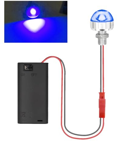 Puppenhaus Beleuchtung Mini LED Licht Optional Rot/Gelb/Blau/Grün/Lila/Weiß mit AA-Batteriehalter & Schalter, Micro LED Kleine Krippenlicht für DIY Ledmodellbau Wichtel Mikrohaus (Blaues Licht)