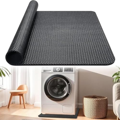 Beidseitig Rutschfest Antivibrationsmatte Waschmaschine,60 X 60 CM Rutschfeste Gummimatte,Leichtgewichtig Wasserdicht Bodenmatte Kühlschrank für Waschmaschinen und Trockner