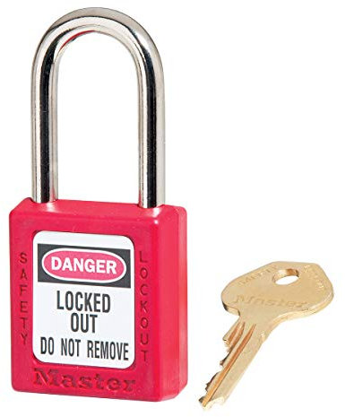 Candado de consignación de 38 mm de ancho de termoplástico Zenex™ con arco de 38 mm de alto - Rojo