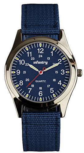 Infantry Uhren Herren Armbanduhr Militär Uhr Outdoor Sport Herrenarmbanduhr Herrenuhr Blau Armee Tactical Field Watches for Men Arbeitsuhr Leuchtende Nylonband