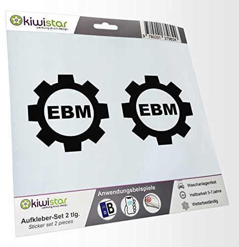 - 2X Kennzeichenaufkleber - Ebm Zahnrad - Electro Body Music - Autoaufkleber - Evolution Charles Darwin Aufkleber für Auto, Laptop, Fahrrad, LKW, Motorrad Mehrfarbig JDM Decal Racing