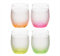 Bohemia Wasserglas, Wassergläser, Whiskyglas, Kristall Gläser, 4er Set, Model Neon Frozen