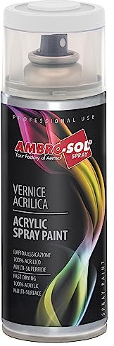 Ambro-Sol V400SAT1 Vernis peinture Acrylique Multi-Usage, Peinture Brillante pour Intérieur et Extérieur, Adapté a Tous Type de Matériau, Aérosol En Fer-Blanc Recyclable de 400 ml, Blanc Satinè