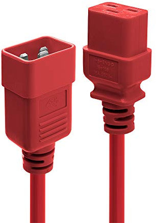LINDY 30125 3m IEC-Verlängerungskabel, rot 3 Meter