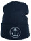 Baddery: Strickmütze - Anker - Unisex Mütze für Herren und Damen - Seemannsmütze Geschenk für Segler (One Size - Navy Blau)