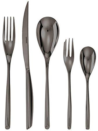 Servizio 30 Pz Monoblocco Bamboo Pvd Black
