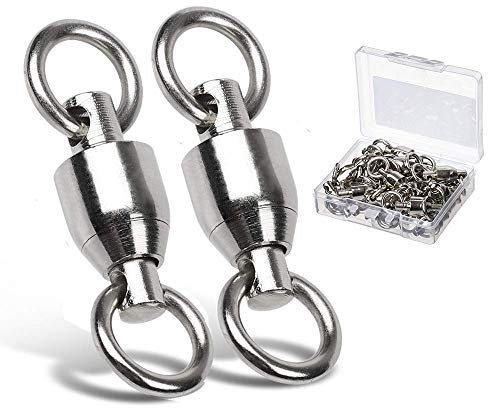 9Tong Ball Bearing Wirbel Geschweißt Ringe, Wallerwirbel Meereswirbel Salzwasserfest Spaltring Angelausrüstung Zubehör Köder-Anschluss 25pcs 44lbs