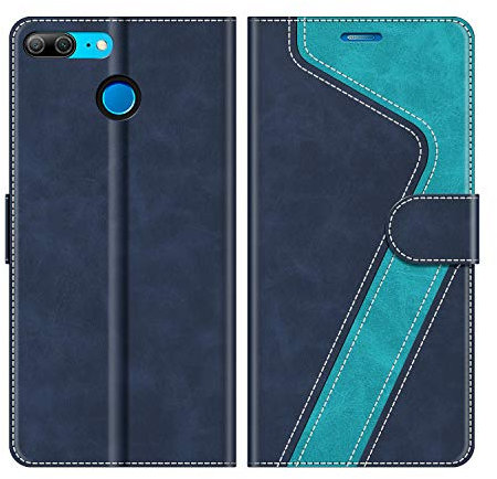 MOBESV Custodia per Honor 9 Lite, Cover a Libro Magnetica Custodia in Pelle per Honor 9 Lite, Elegante Blu