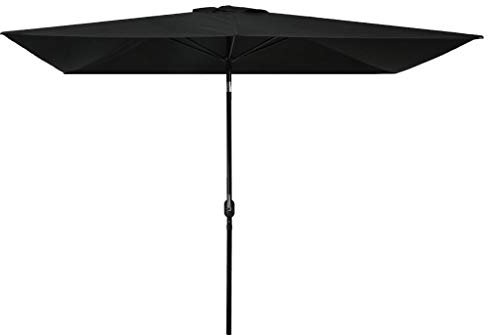Festnight Parasol avec Mât en Métal Parasol de Jardin Parasol d'extérieur 300 x 200 cm Noir