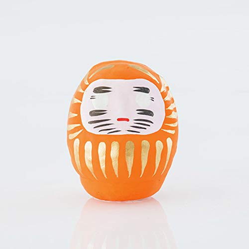 Daruma Japanischer Amulett 6 cm, Aus Pappmaché, Größe 0,3 (Orange)