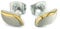 Boccia Ohrstecker aus poliertem teil-goldplattierten Reintitan, in der Farbe: Silber, Maße: Breite: 4,6 mm, Höhe: 9,8 mm, 05044-02