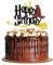 Blumomon 1Pc Glitter Black Magical Wizard Inspired Cake Topper Happy Birthday Cake Topper Pick for Magic Theme Party Supplies …
