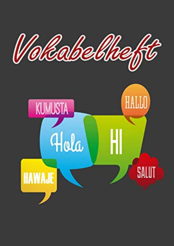Vokabelheft A4: Großes XXL Vokabelheft mit 120 blanko DINA4 Seiten mit 2 Spalten