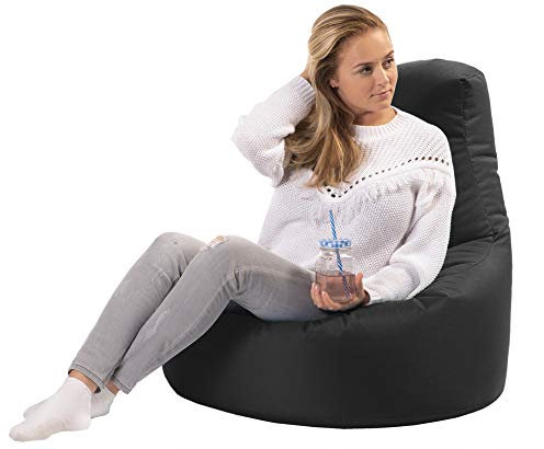 sunnypillow Gaming Sitzsack XXL mit Styropor Füllung Outdoor & Indoor für Kinder & Erwachsene Sitzsäcke Sitzkissen Bodenkissen viele Farben zur Auswahl Schwarz