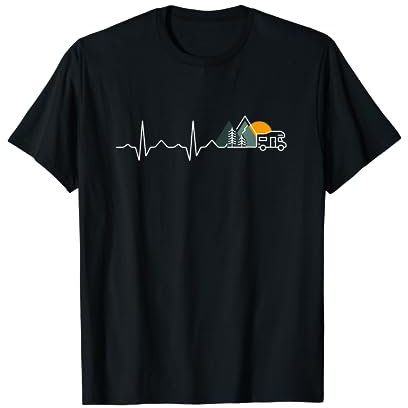 Herzschlag Wohnmobil Puls Camper Geschenk Frequenz T-Shirt