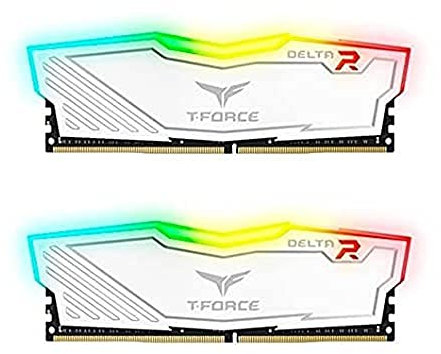 TEAMGROUP Team T-Force Delta RGB DDR4 Gaming Arbeitsspeicher (2X 8GB, 3200MHz, 288pin DIMM) weiß