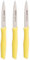 Arcos | Set 3 Coltelli Spelucchino | Coltelli Coltello Sbucciare | Coltelli per pelare patate | Acciaio Inossidabile NITRUM | Lama di 100 mm | Imballaggio ecologico | Colore giallo