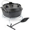 Dutch Oven 4l mit Untersetzer und Deckelheber, Kochtopf aus Gusseisen für Lagerfeuer und Camping