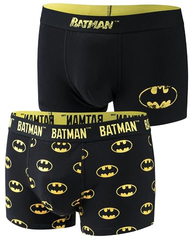 DC Comics The Batman Boxershorts Herren Unterhosen Lustige Geschenke Für Männer Batman 2 Stück XL