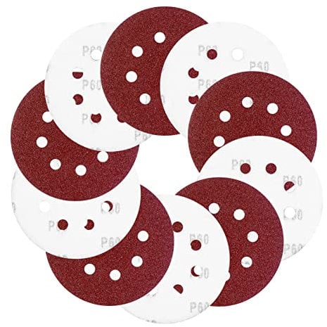 20 Stück 125 mm Schleifscheiben, Viaky 8 Loch 60 Körnungen Klett-Schwingschleifer zum Polieren, staubfreie runde Schleifpads für Exzenterschleifer