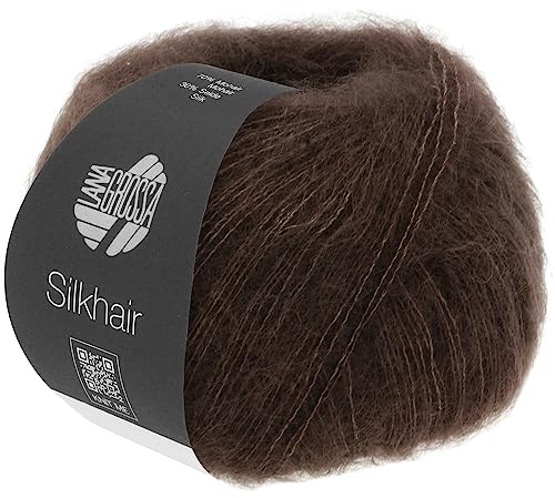 LANA GROSSA Silkhair | Feines Lace-Garn aus Superkid Mohair mit Seide | Handstrickgarn aus 70% Mohair (Superkid) & 30% Seide | 25g Wolle zum Stricken & Häkeln | 210m Garn FB 168