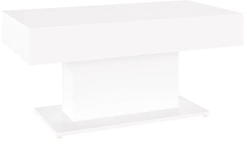 vidaXL Couchtisch Schlicht Beistelltisch Wohnzimmertisch Kaffeetisch Sofatisch Teetisch Tisch Wohnzimmer Weiß 96x50x45cm Holzwerkstoff