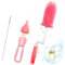 Goupillon Biberon 3pcs Nettoyage Silicone Biberon Brosse Tétine Nettoyage Brosse Rotatif - Anti-Rayures/Seche Vite (Rose)