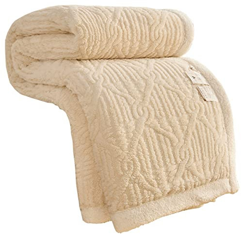 Hayisugal Sherpa Kuscheldecke Flauschige Schlafdecke, super weiche Fleecedecke als Sofadecke, Tagesdecke oder Wohndecke Couchdecke Sofa überwurfdecke, Beige, 200x230cm