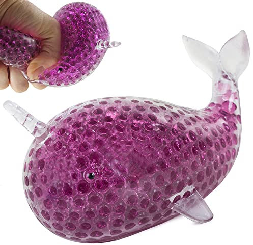 Antistress-Squishy - Gel-Squeeze - Delphin - Bälle - Anti- Stress Spielzeug - Stärkt die sensorischen und motorischen Fähigkeiten der Hand - Farbe: Violett