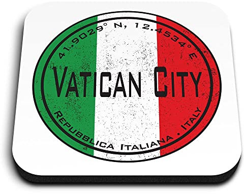 1x Square MDF Magnet 5cm - Vatican City Italy Flag Circle - Fridge Locker Office Whiteboard Toolbox #59461