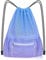 Nidoul Mesh Kordelzug Tasche mit Reißverschlusstasche, Strand Tasche für Schwimmen Gear Rucksack Gym Aufbewahrungsbeutel für Erwachsene Kinder