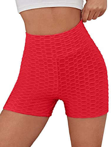JOPHY & CO. Donna Leggings sopra Il Ginocchio Corti Elasticizzati Pantaloncini sotto Vestiti (cod. 9821) (Rosso Jacquard, L)