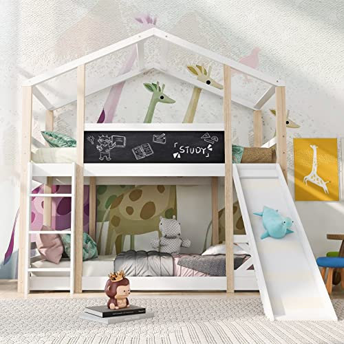 Rausfallschutz Kinderbett, Bettgestell 90 X 200 Bett Weiß Massivholz Baumhaus mit Leiter 2X Lattenrost