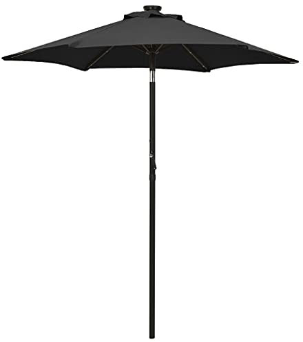 SKM Ombrellone con LED Nero 200x211 cm in Alluminio (4) kg