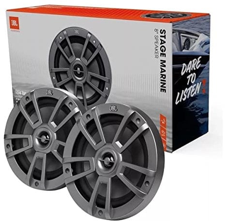 JBL Stage Marine Subwoofer Wasserdicht 10 Grau (250mm) - 600 Watt Hoch-Seetaugliche Bootslautsprecher Bassbox - UV und Salzwasser resistente Outdoor Bootssubwoofer
