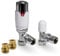 Thermostatic TRV Angled White/Chrome Radiator Valves 1/2 x 15mm with Brass Radiator Reducer Compression Valve - 15mm to 10mm