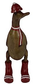 trendforge® - Handgefertigte Deko-Enten aus Teakholz - Vielfältige Modelle - Natürliche und hochwertige Holzfiguren für den Innen- und Außenbereich - einzigartiges Geschenk