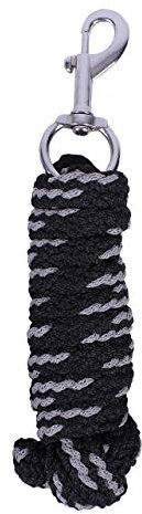 QHP Führstrick Anbindestrick Color farbliche Akzente Karabinerverschluss 1 m (schwarz)