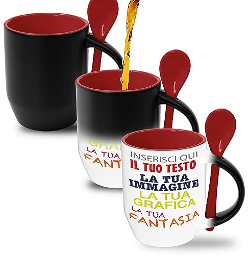 Gruppo Veneziano - Tazza magica personalizzata con foto , testo o logo - Tazza Termica Personalizzabile - ideale per feste , compleanni e occasioni - 100% made in italy