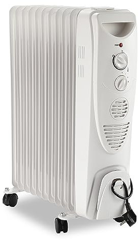 Sonnewelt Ölradiator 2500W, Elektro Heizkörper,Ölradiator Energiesparend mit 11 Rippen 3 Heizstufen,Elektrische Heizung Überhitzungsschutz Sicherheitsabschaltfunktion,Mobiler Heizkörper Ölheizung