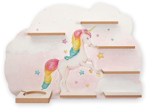 Kreative Feder Sammel-Regal „Magisches Einhorn“ Regal geeignet für Tonie Box und Tonies Wandregal für Musikbox und Figuren ideal zum Spielen und Sammeln ca. 55x41 cm (Magisches Einhorn)