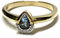 Ring 585/- Gold Aquamarin tropfen facettiert + Diamant w/P1 Schmuckring Solitär #57