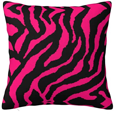 MELPHI Zebra Tiger Leopard Pink Print quadratisches Kissen kann in jedem Zimmer, Schlafzimmer, Gästezimmer, Kinderzimmer verwendet werden