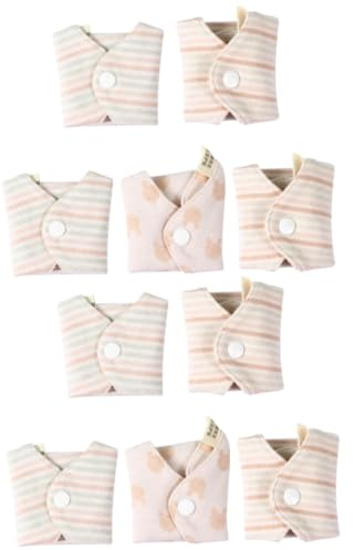 GLEAVI 10pcs Organic Cotton Pads Reusable Sanitary Towel Pads for Women Washable Panty Liners Super Absorbent Menstrual Random Style