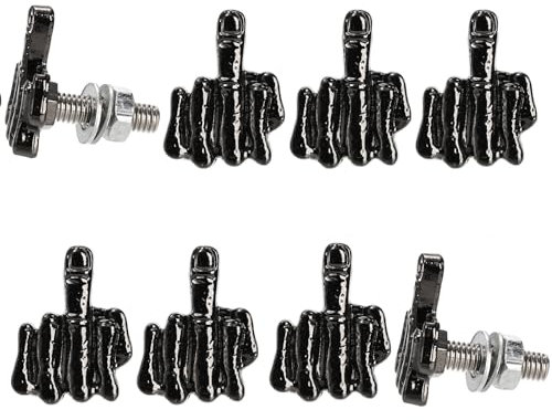 Yarlung 8 Pack License Plate Screws Kit, Finger Shape Stainless Steel License Plate Bolts Fasteners for Car Tag Motorcycle Frame