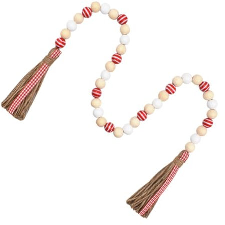 OUNONA Ghirlanda Di Perline Di Legno Colorate Con Frangia Per Decorazione Di Decorazione Fai Te Per Casa e Eventi Festivi Facile Da Appendere e Riutilizzabile