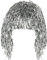 fxwtich Festliche Atmosphäre Perücke Dekoration Erwachsene Metallic Cosplay Supplies Disco Folie Lametta Glänzende Party für Silber