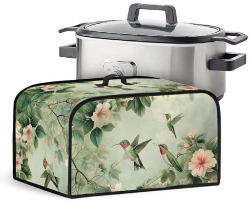 Uorisanigo Hummingbird Green Slow Cooker 6 7 8 qt Kitchen Small Appliance Decor Crock for Pot Dust Cover Oval Fits for Most Oval Slow Cooker Appliance Protective