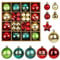 ZALAON 44 Pcs Christmas Ball Ornaments, 1.2/2.3 Inch Red Gold and Green Christmas Baubles Christmas Tree Hanging Ball Set for Xmas Party Indoor Outdoor Decorations