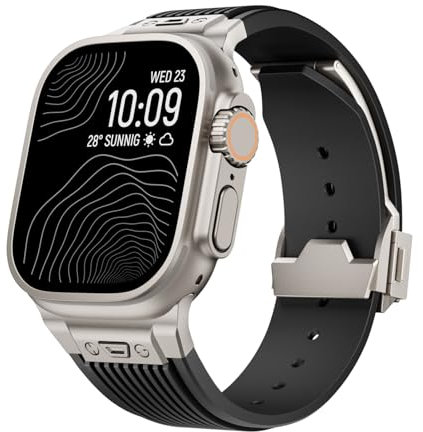 Shesyuki Strap Compatible with Apple Watch Ultra 2/Ultra Bands 49mm 45mm 44mm 42mm for Man, Soft Silicone Sport Bracelet for Watch Band Series 9 8 7 6 SE 5 4 3 2 1